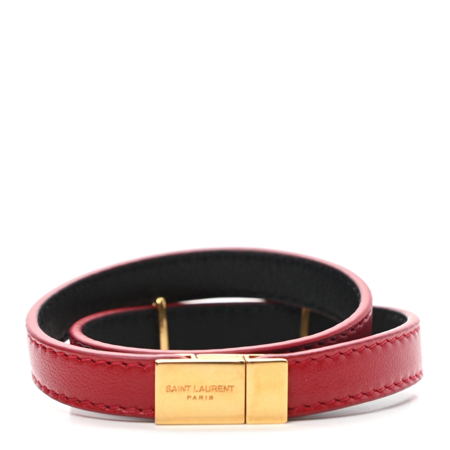Calfskin Opyum Double Wrap Bracelet S Rouge Eros
