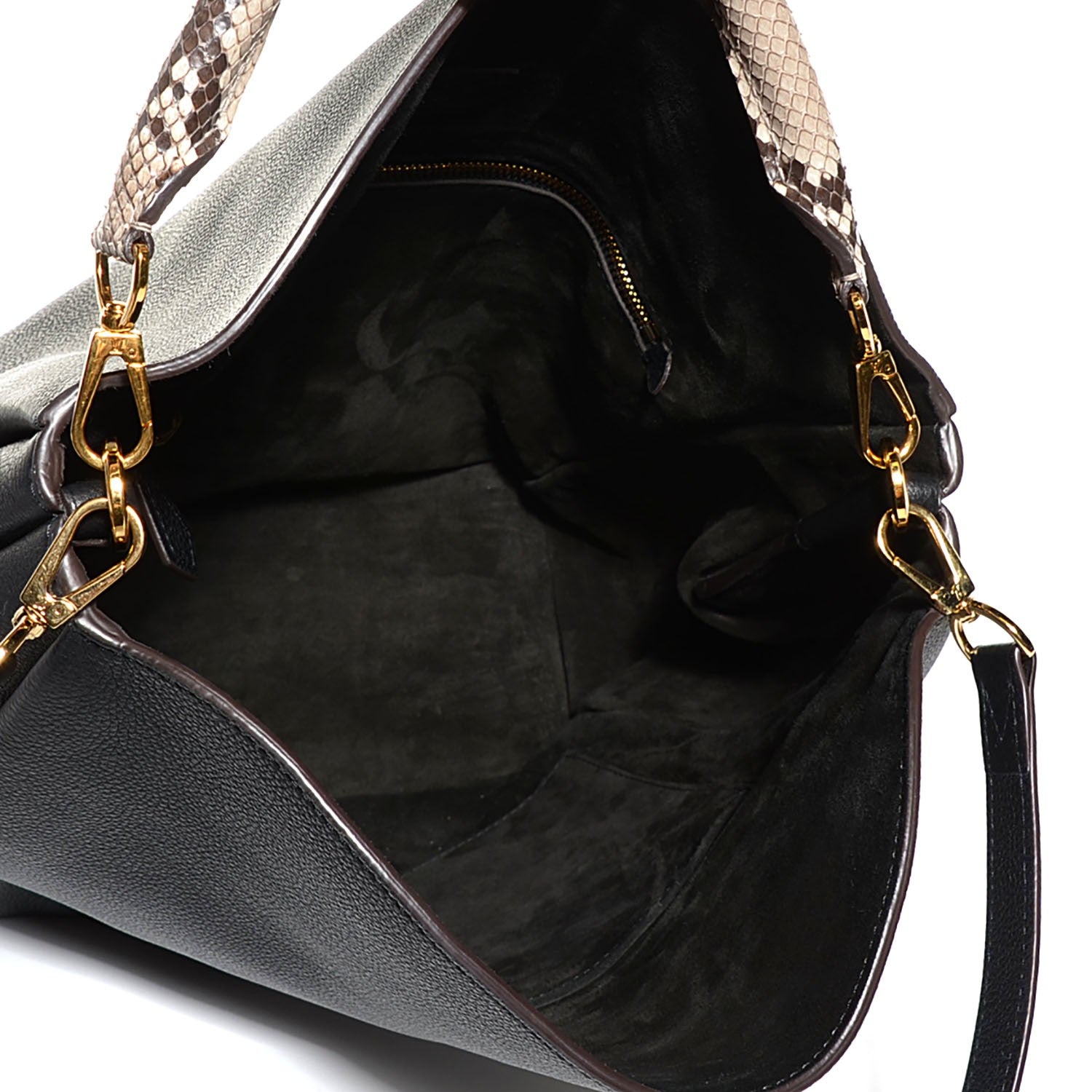 Louis Vuitton Veau Cachemire Python Babylone MM Black 5 of 7