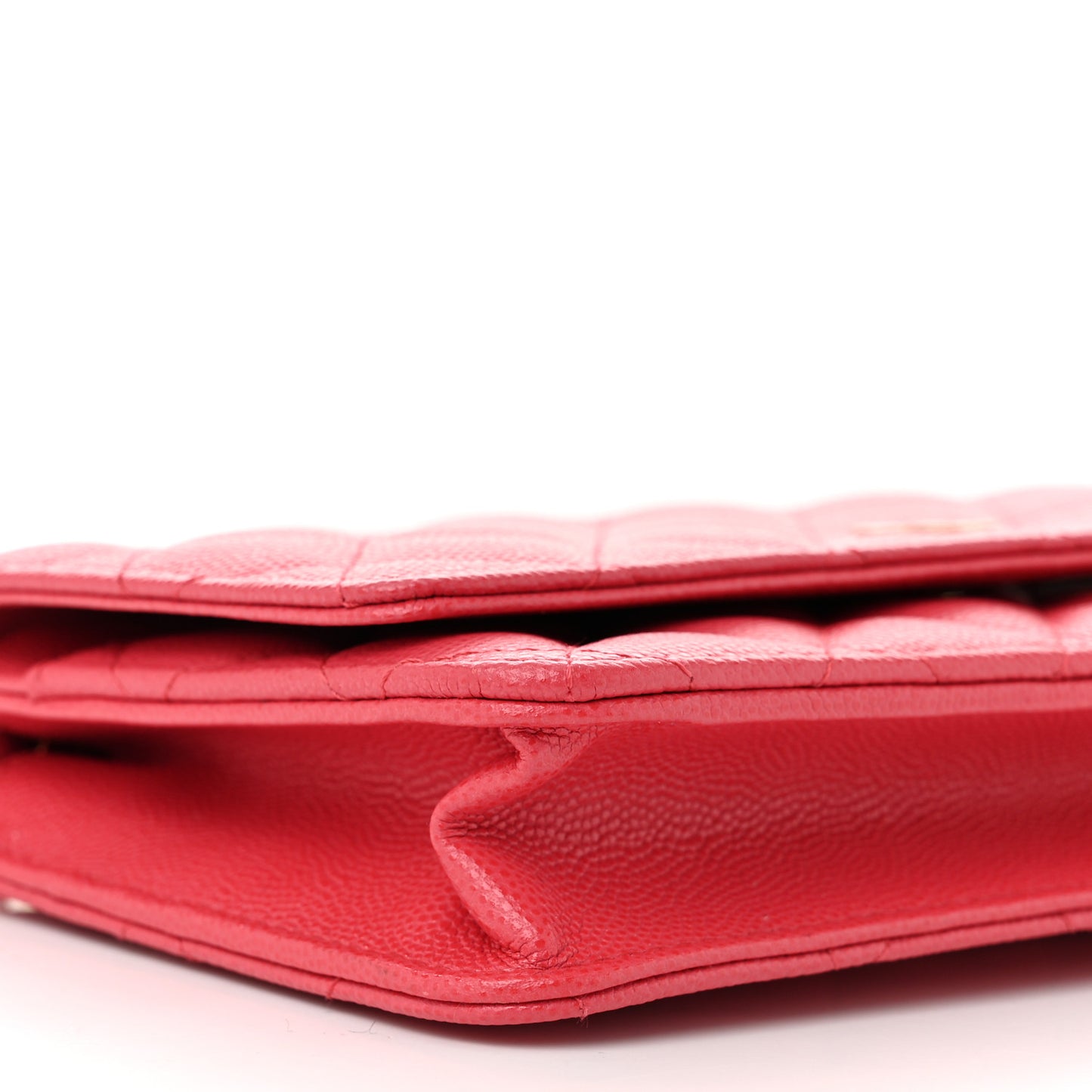 Caviar Quilted Wallet on Chain WOC Dark Pink