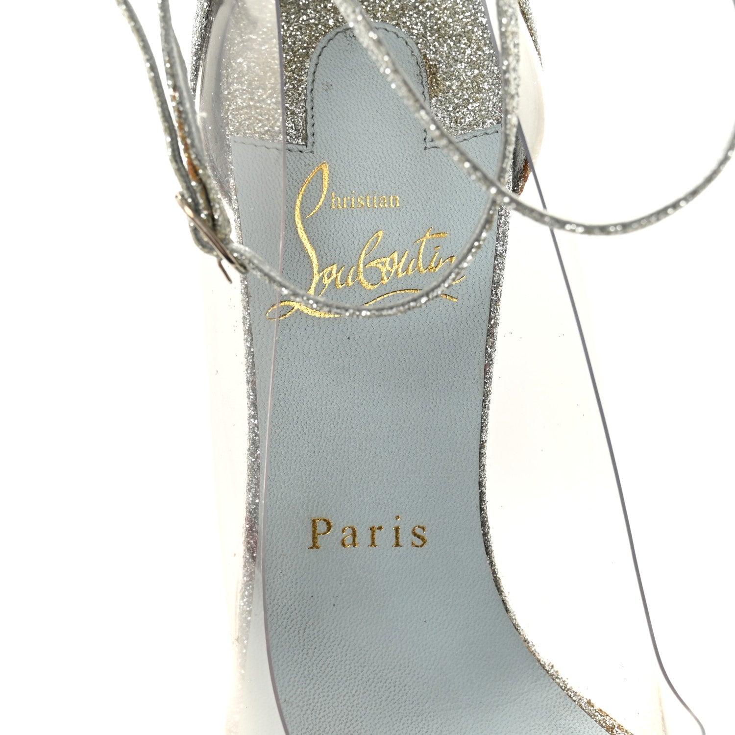 Christian Louboutin Glitter PVC Un Bout 100 Pumps 35 Silver 7 of 12