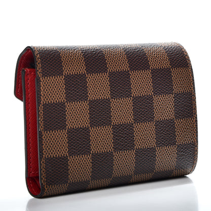 Louis Vuitton Damier Ebene Victorine Wallet Red 2 of 7