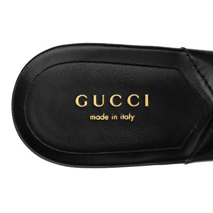 Gucci Nappa Matelasse Monochrome GG Marmont 75mm Slide Sandals 37.5 Black 7 of 10