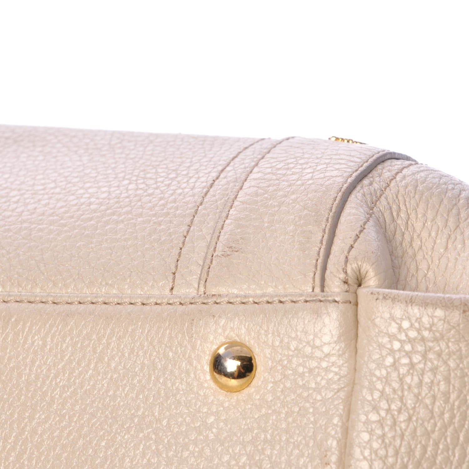 MCM Grained Calfskin Studded Tote White 14 of 19