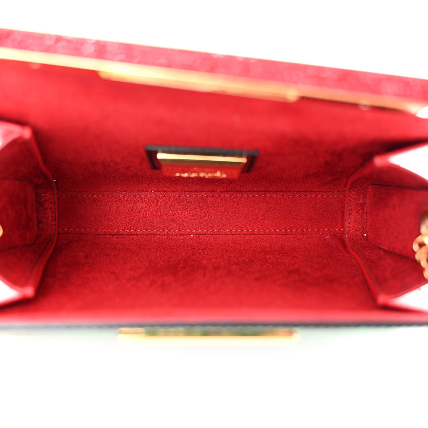 Patent Crystal Malachite Vanite Clutch Green Multicolor