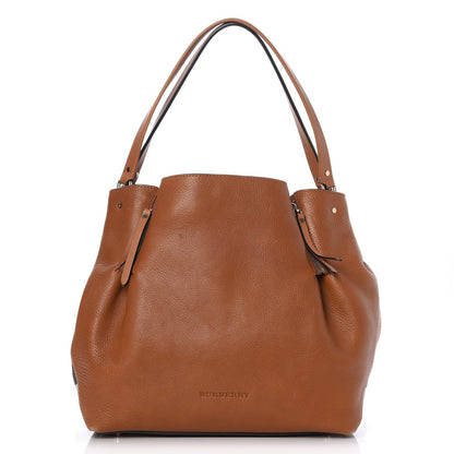 Burberry Grainy Calfskin House Check Medium Maidstone Saddle Brown 1 of 8