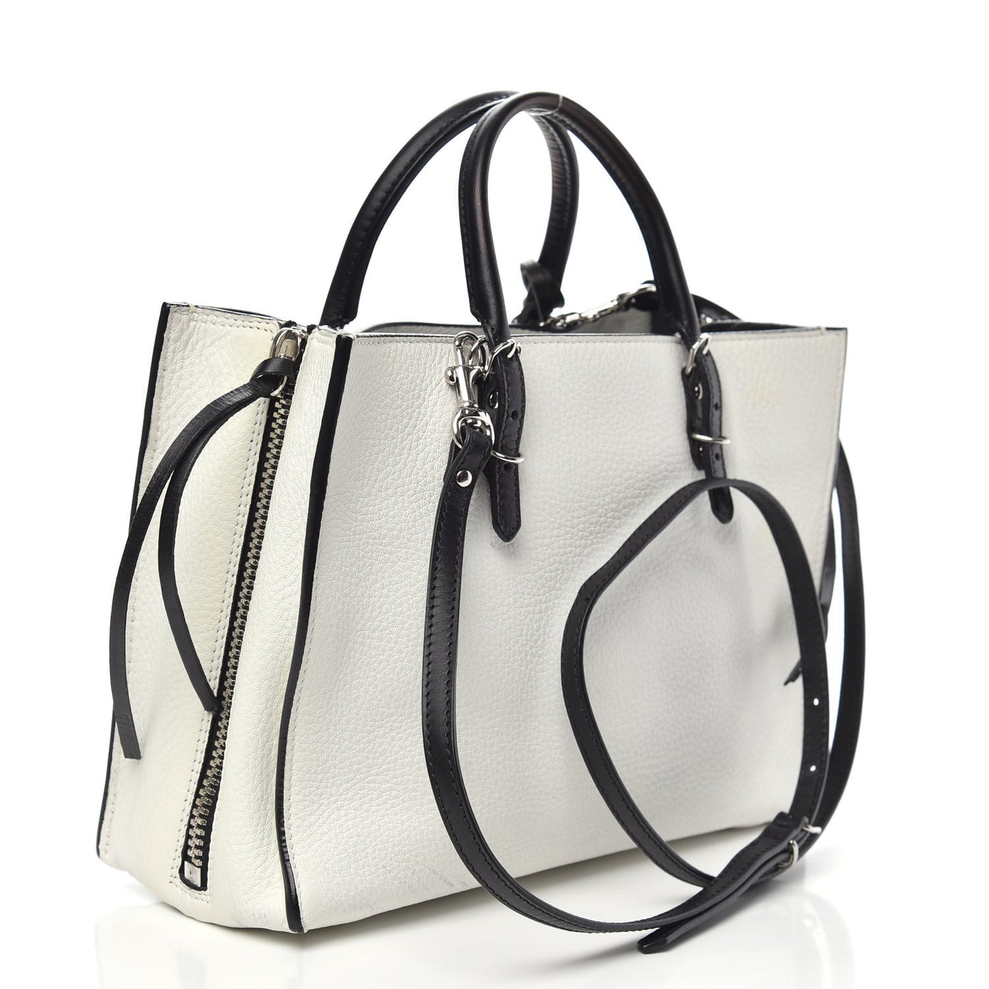 Veau Papier A6 Zip Around Tote White Black