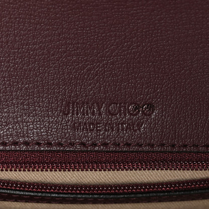 Jimmy Choo Calfskin Crocodile Embossed Medium JC Top Handle Bordeaux 6 of 8
