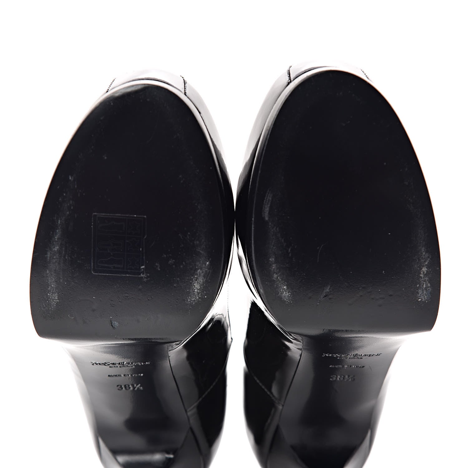 Saint Laurent Patent Tribtoo 80 Platform Pumps 38.5 Black 10 of 10