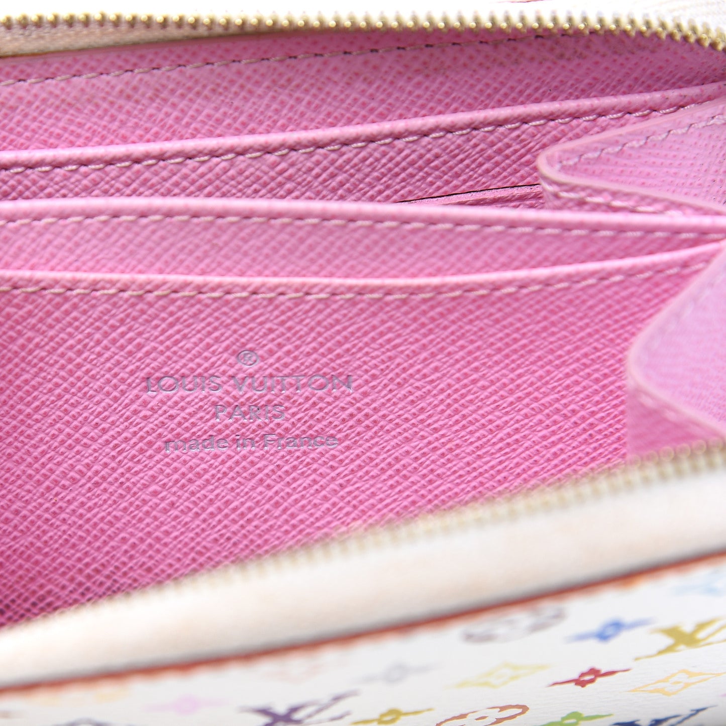 Monogram Multicolor Zippy Coin Purse Wallet White Litchi