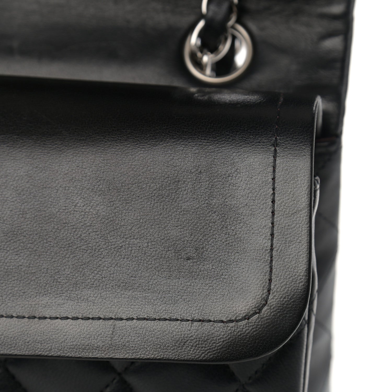 Chanel Lambskin Quilted Medium Double Flap Black 11 of 12