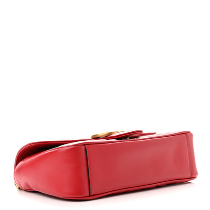 Gucci Calfskin Matelasse Small GG Marmont Shoulder Bag Hibiscus Red 4 of 11