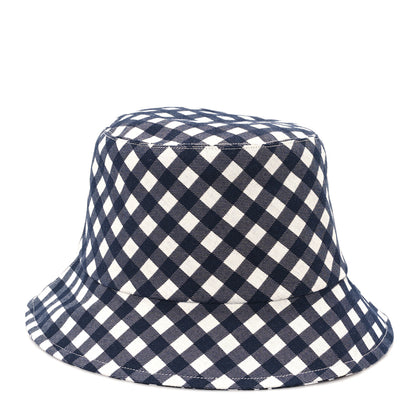 Christian Dior Gingham Reversible Teddy-D Brim Bucket Hat 57 Black White 4 of 14