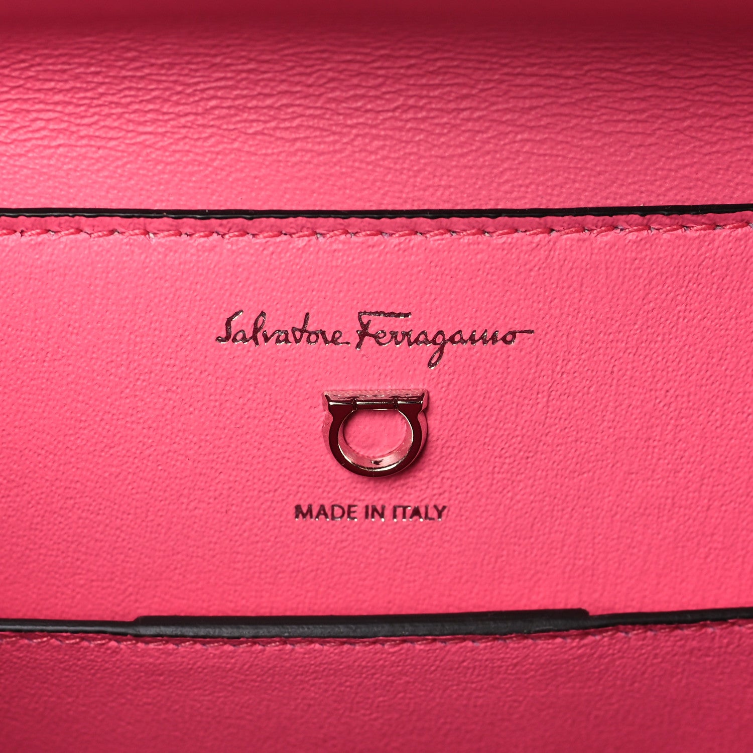 Salvatore Ferragamo Calfskin Trifolio Swing Bag Peonia 6 of 9