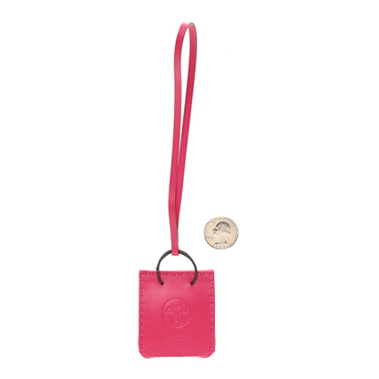 Hermes Milo Lambskin Swift Shopping Bag Charm Rose Mexico 2 of 3