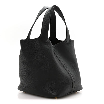 Hermes Taurillon Clemence Picotin Lock 22 MM Black 3 of 13