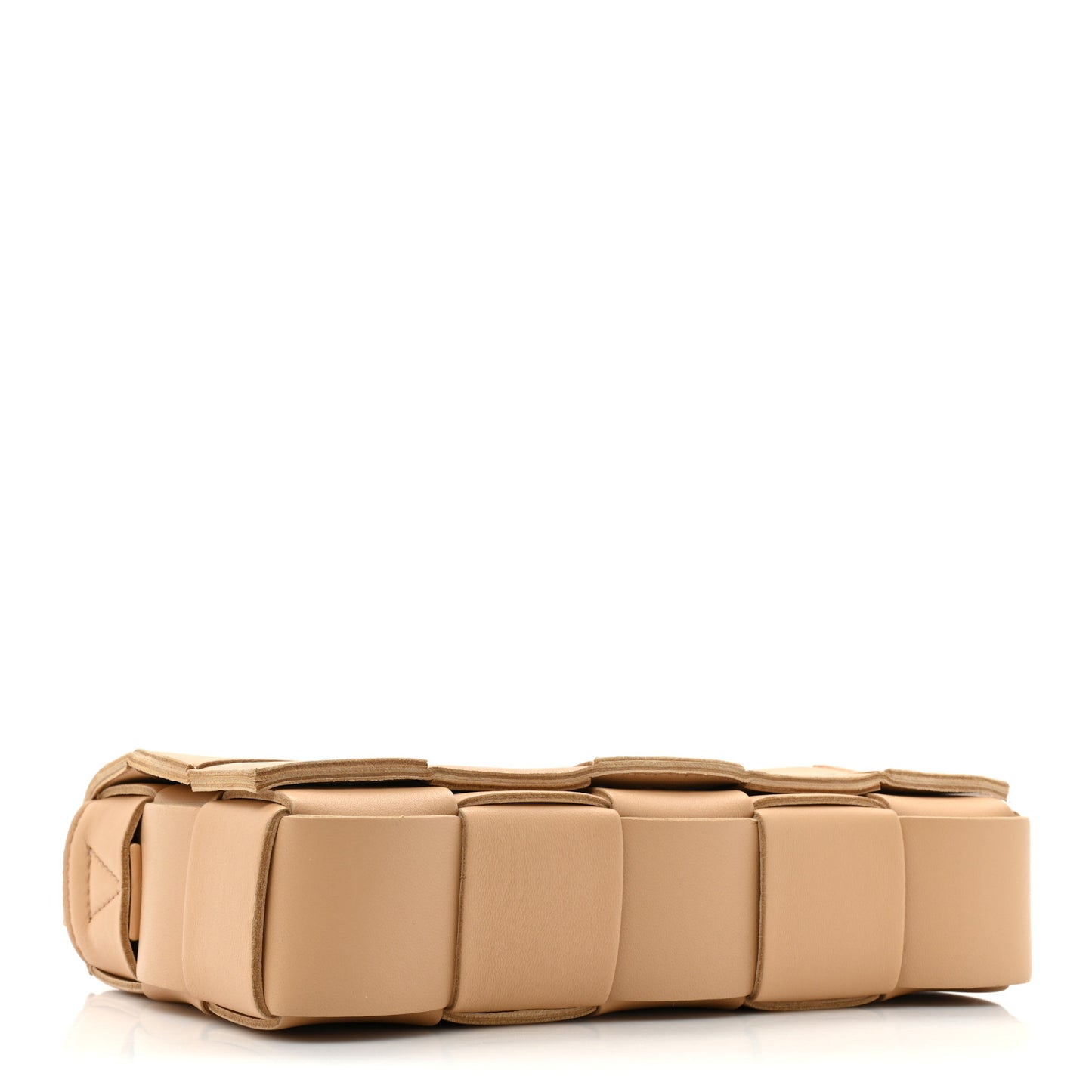 Lambskin Maxi Intrecciato Cassette Crossbody Bag Almond