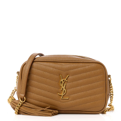 Saint Laurent Grain De Poudre Matelasse Monogram Mini Lou Camera Bag Dark Natural 1 of 11