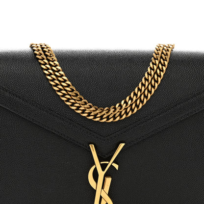 Saint Laurent SAINT LAURENT Grain De Poudre Monogram Cassandra Clasp Bag Black 9 of 14