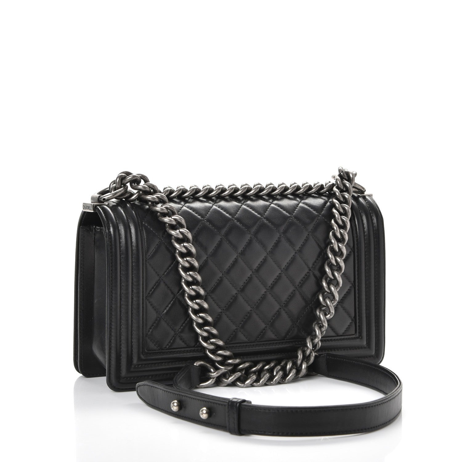 Chanel Lambskin Quilted Medium Boy Flap Black 4 of 11