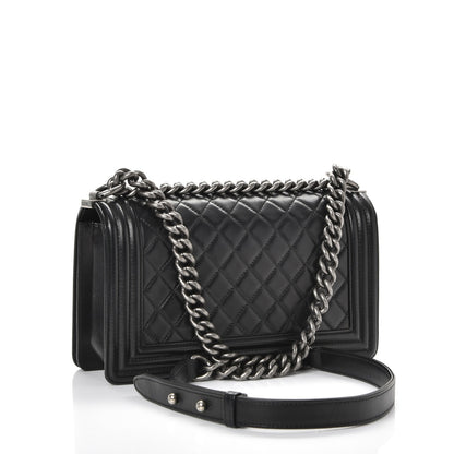 Chanel Lambskin Quilted Medium Boy Flap Black 4 of 11