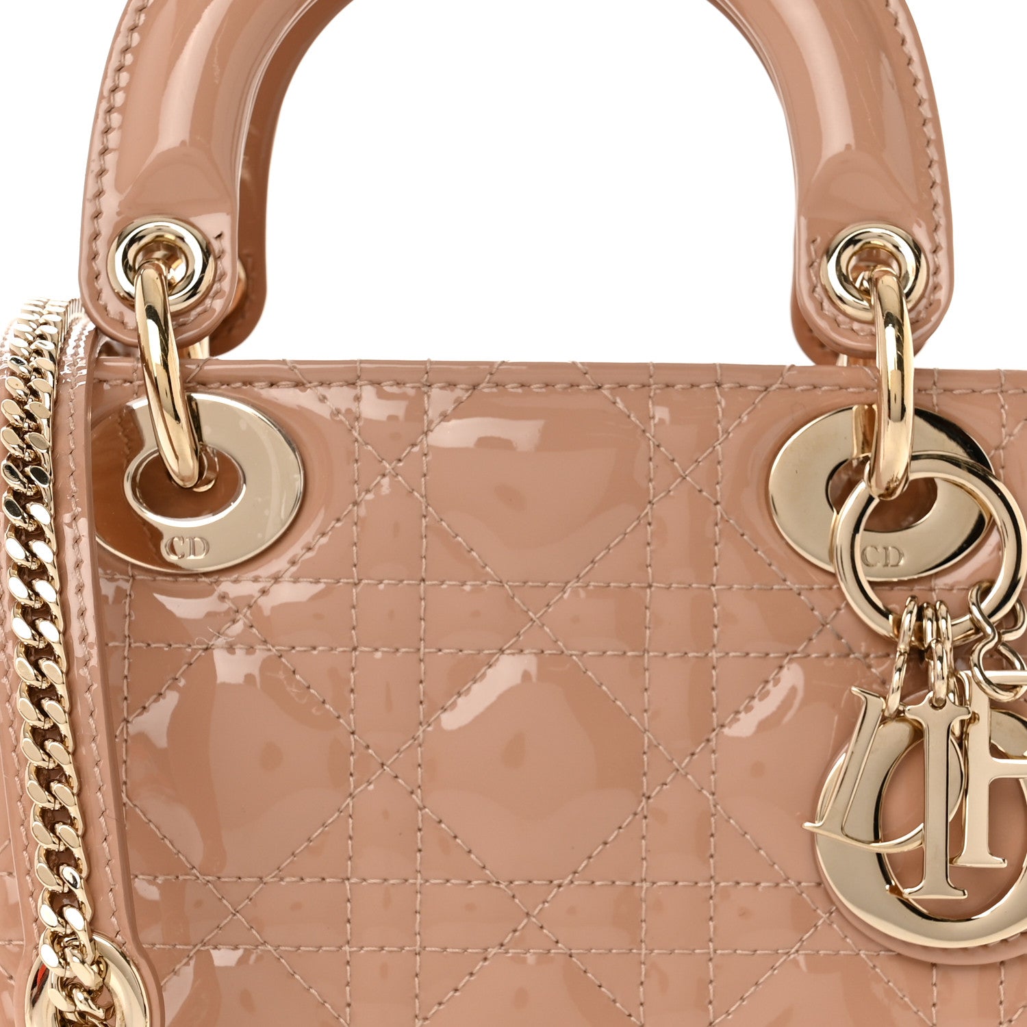 Christian Dior Patent Cannage Mini Lady Dior Light Pink 8 of 12