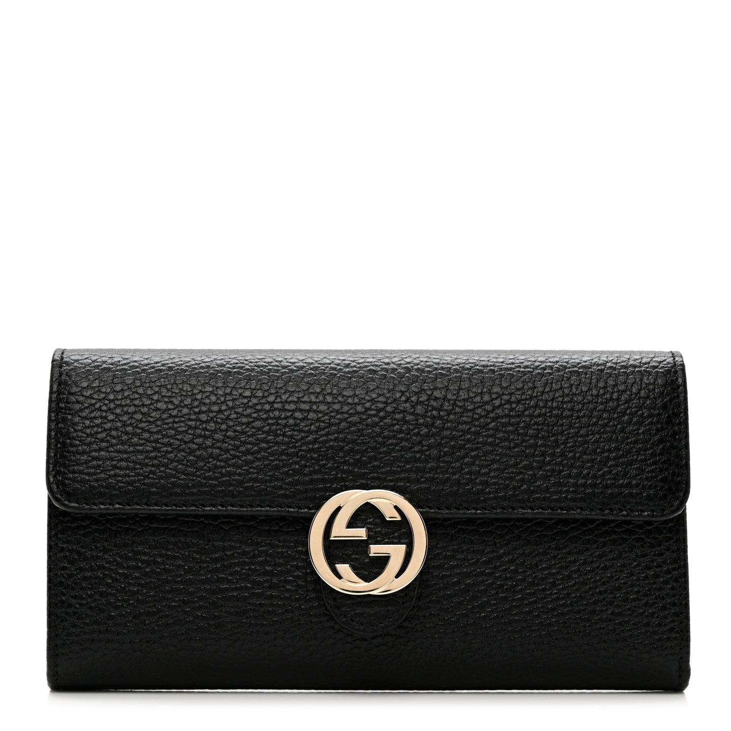Dollar Calfskin Interlocking G Continental Wallet Black