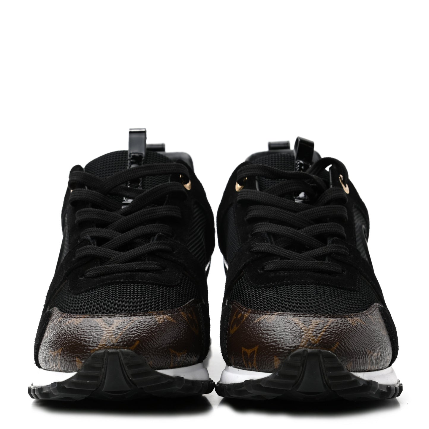 Suede Monogram Run Away Sneakers 41 Black