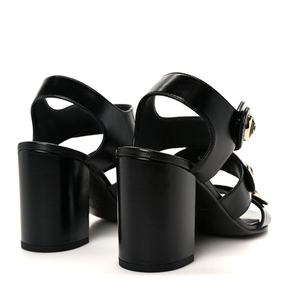 Chanel Shiny Calfskin CC Sandals 37 Black 5 of 10
