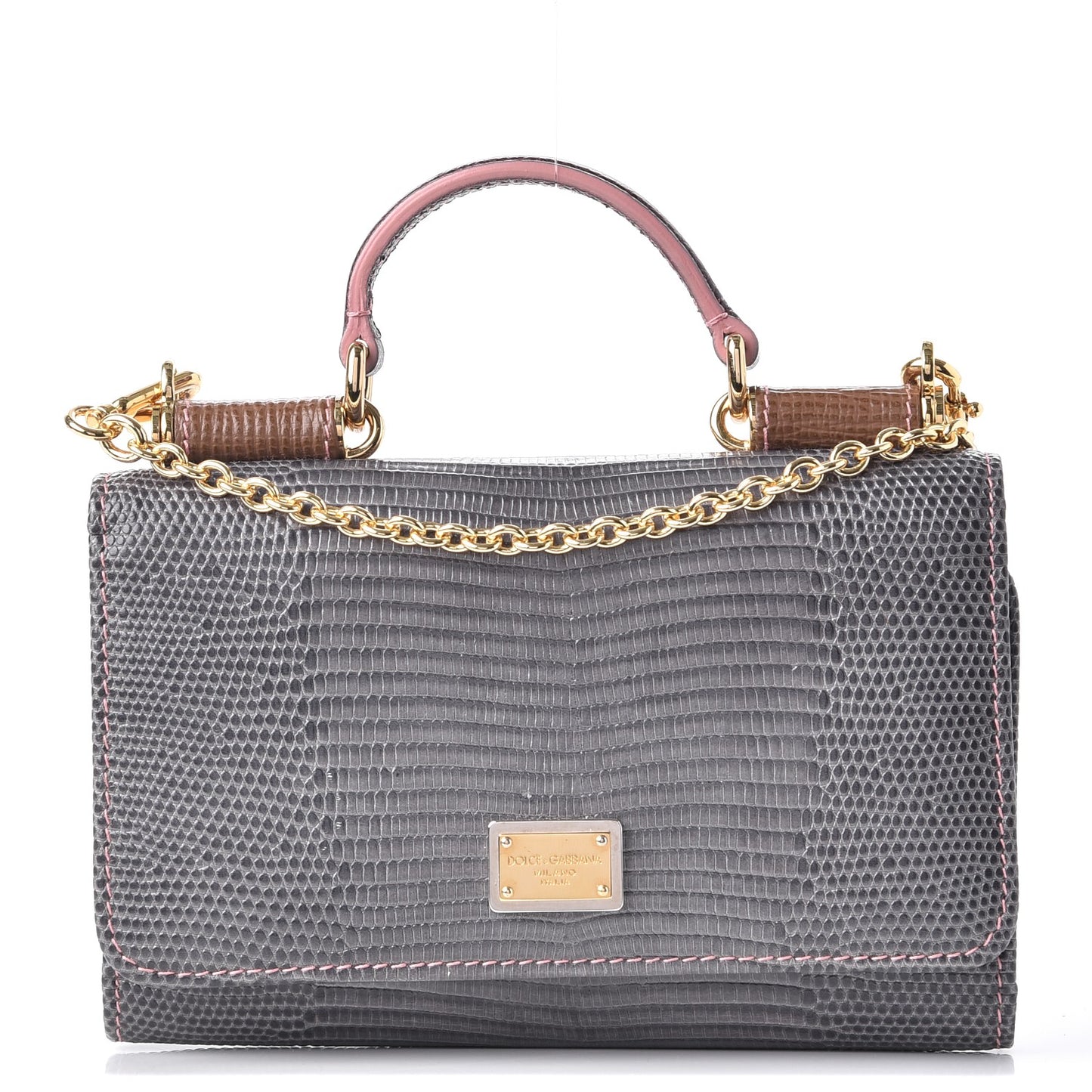 Textured Calfskin Mini Von Mix Bag Grey