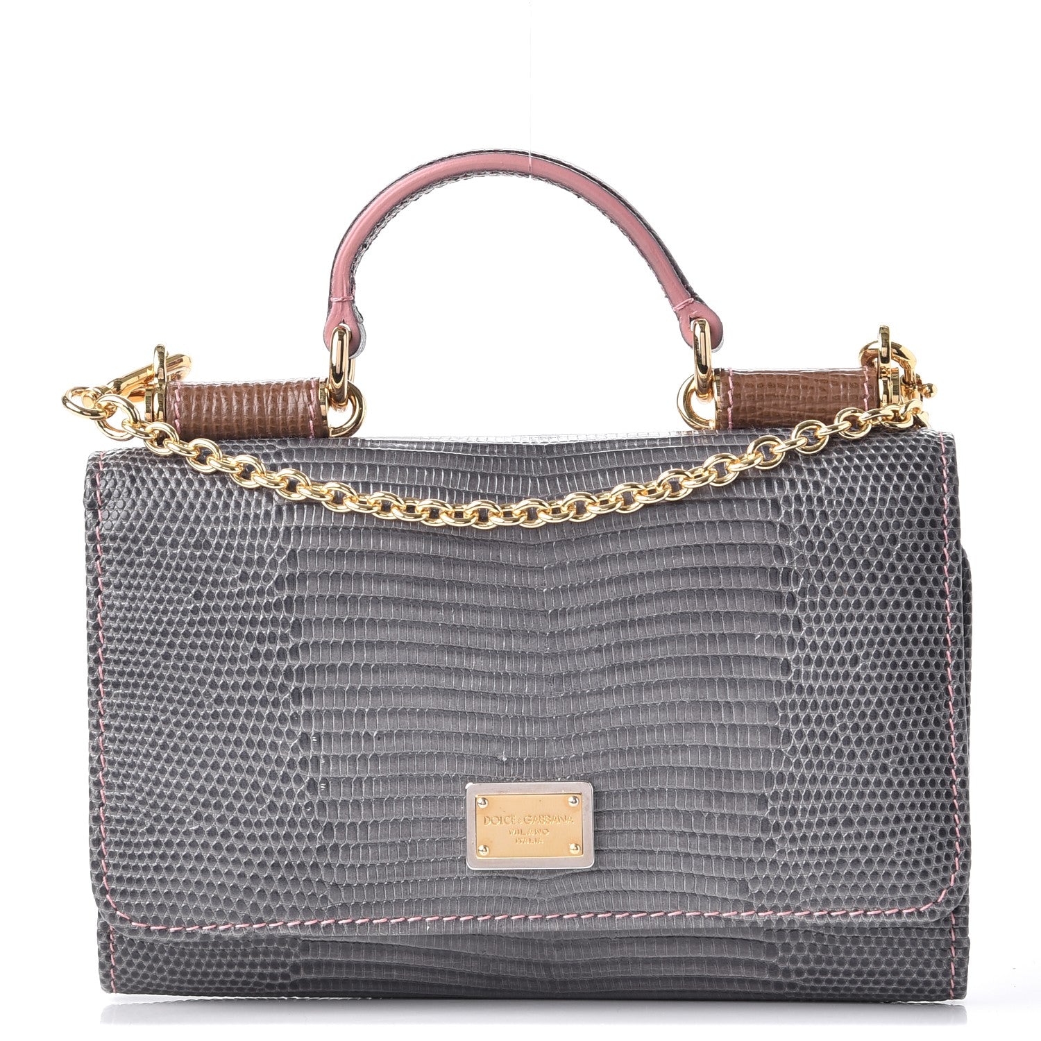 Dolce & Gabbana Textured Calfskin Mini Von Mix Bag Grey 1 of 8