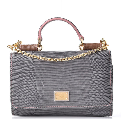 Dolce & Gabbana Textured Calfskin Mini Von Mix Bag Grey 1 of 8