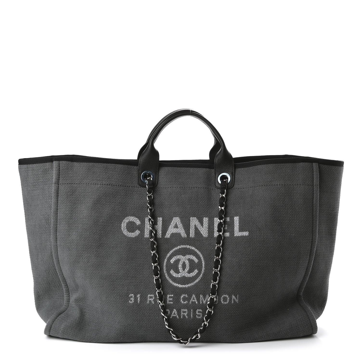 Chanel Canvas Extra Large Deauville Tote Grey 1 of 10