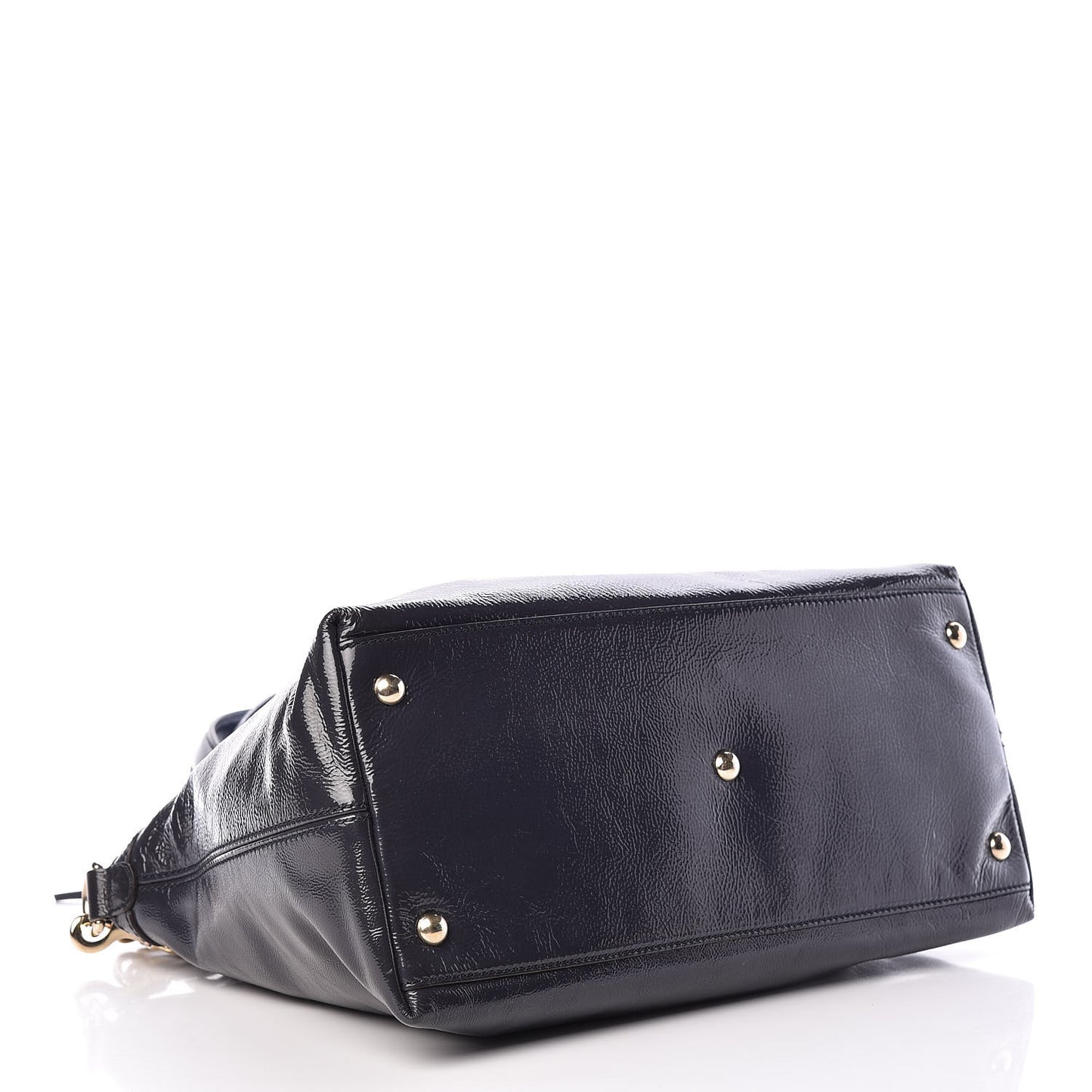 Vernice Naplack Small Soho Top Handle Satchel Uniform Blue