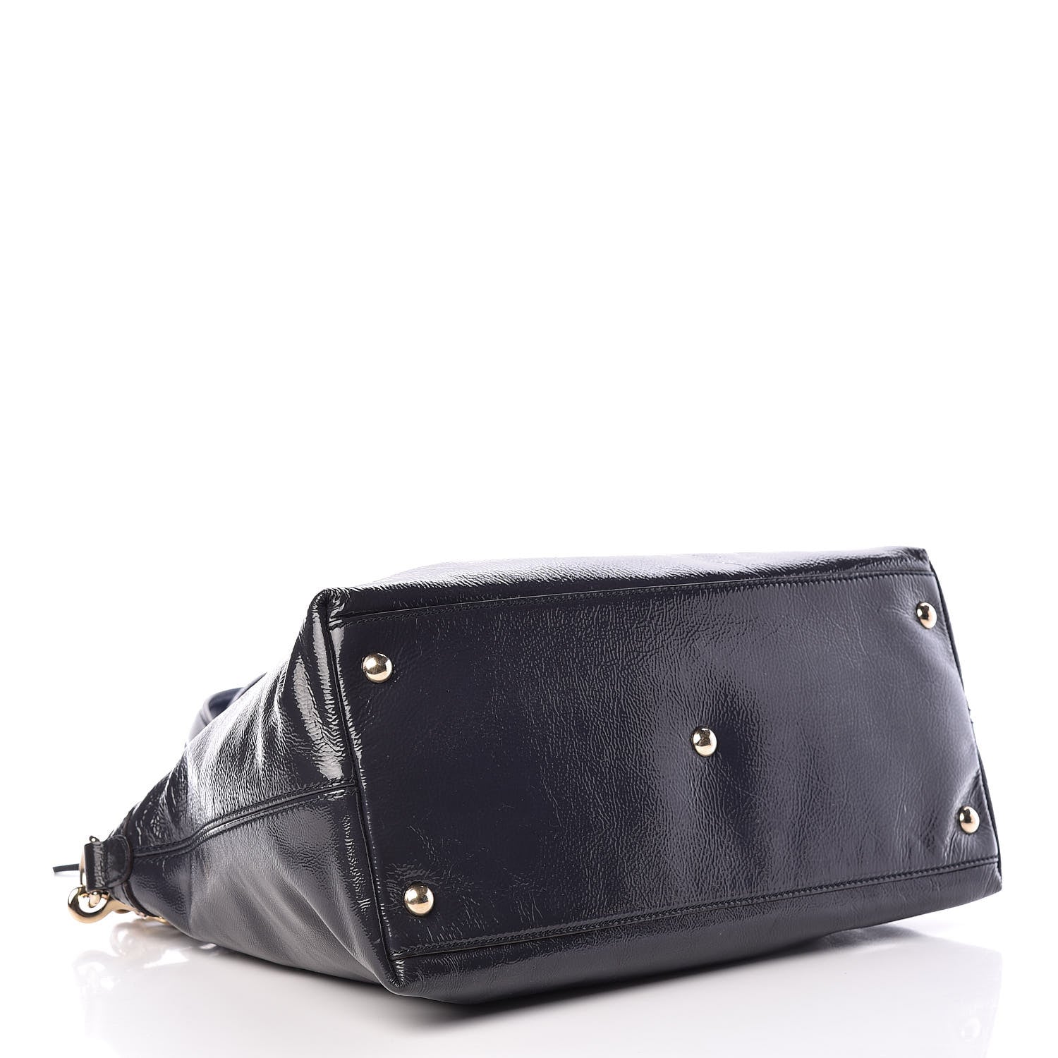Gucci Vernice Naplack Small Soho Top Handle Satchel Uniform Blue 4 of 13