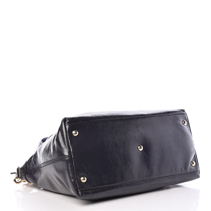 Gucci Vernice Naplack Small Soho Top Handle Satchel Uniform Blue 4 of 13