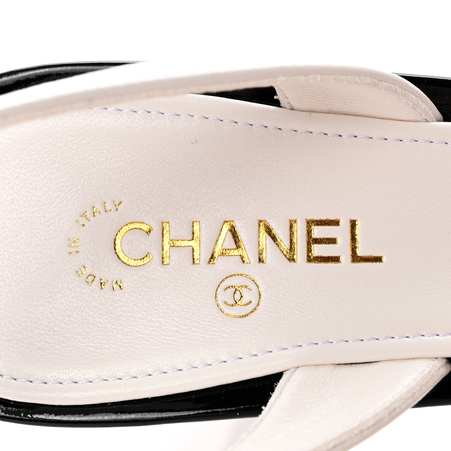 Chanel Lambskin Patent Cap Toe CC Apple Slingback Pumps 40 White Black 8 of 10
