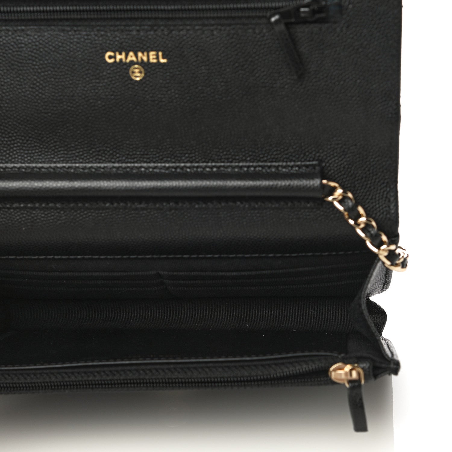 Chanel Caviar Quilted Wallet With Charms On Chain WOC Black 9 of 12