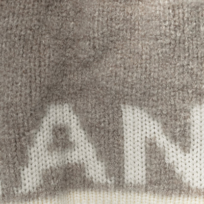 Chanel Cashmere Wool Silk Logo Beanie Hat Beige White 6 of 8