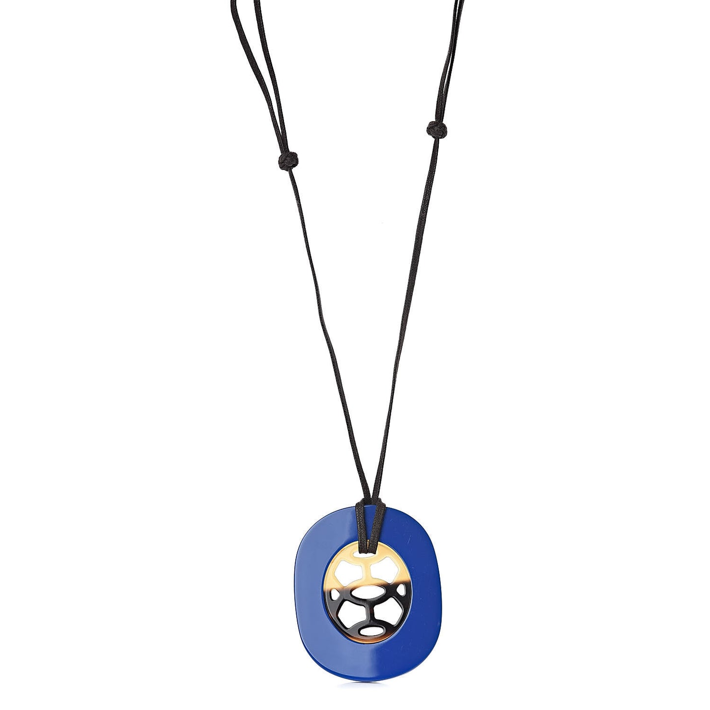 Buffalo Horn Lacquer Lift Pendant Bleu Saphir