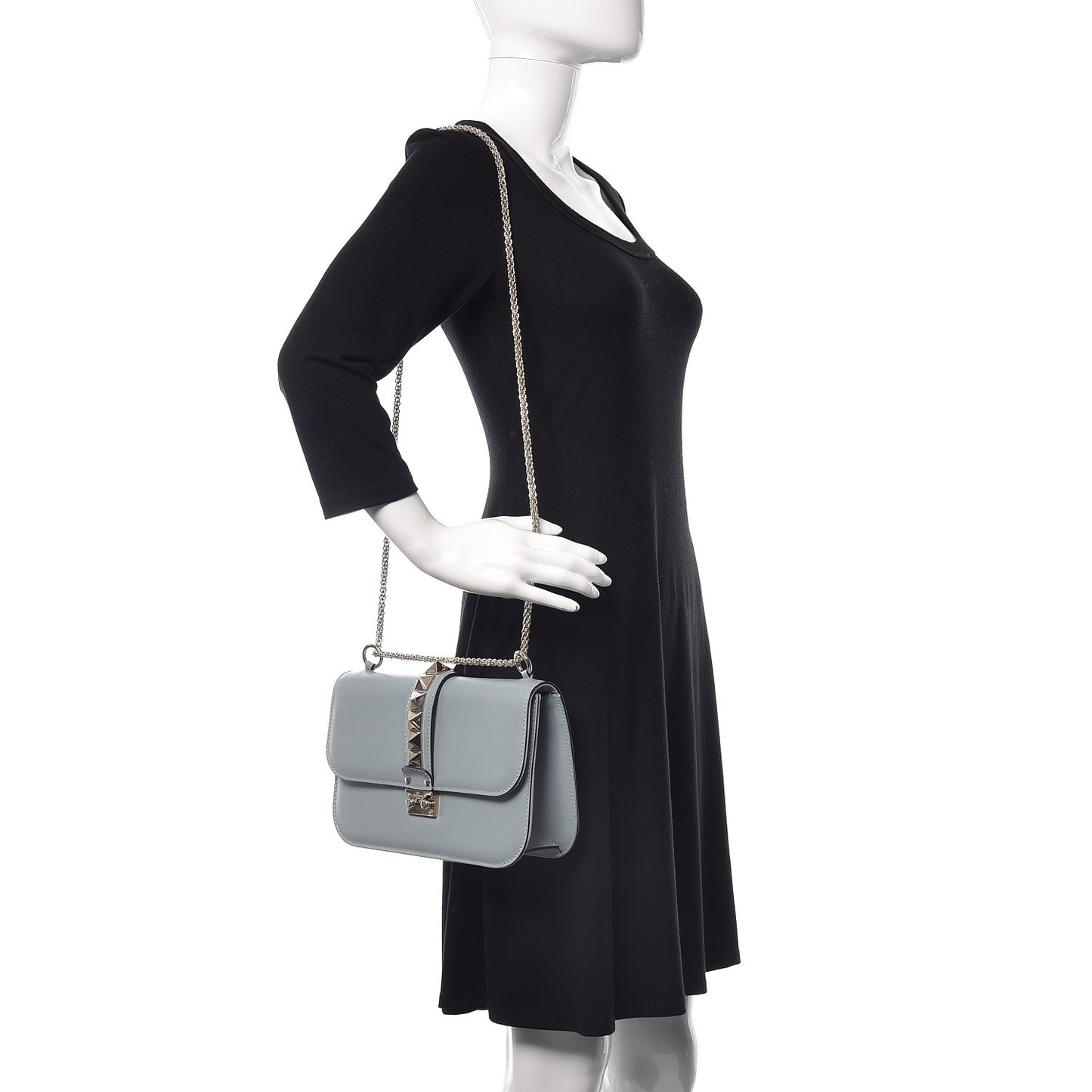Vitello Medium Glam Lock Rockstud Flap Nube