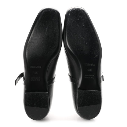 Hermes Goatskin Jane Ballet Flats 38.5 Black 6 of 10