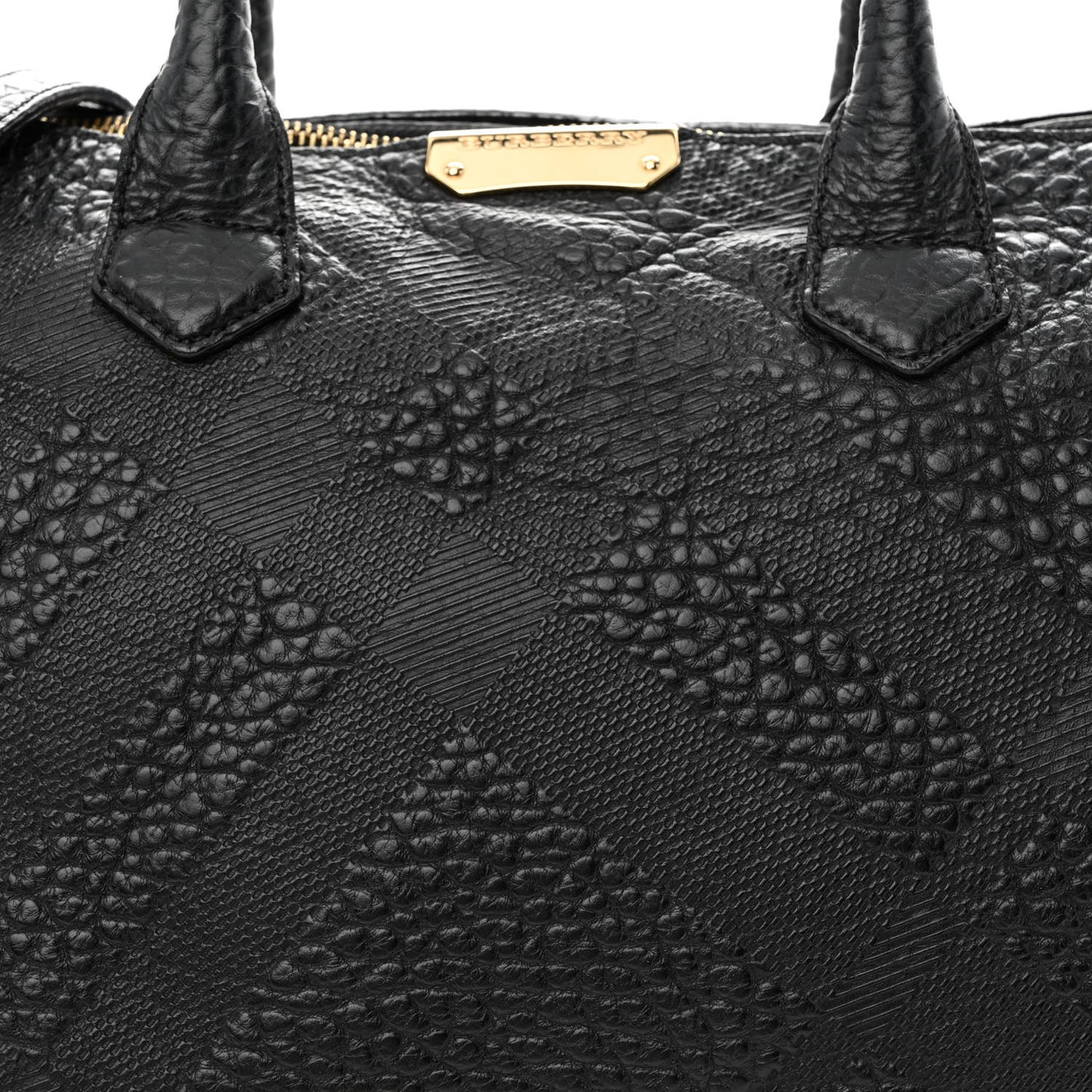 Heritage Grain Check Embossed Medium Dewsbury Tote Black