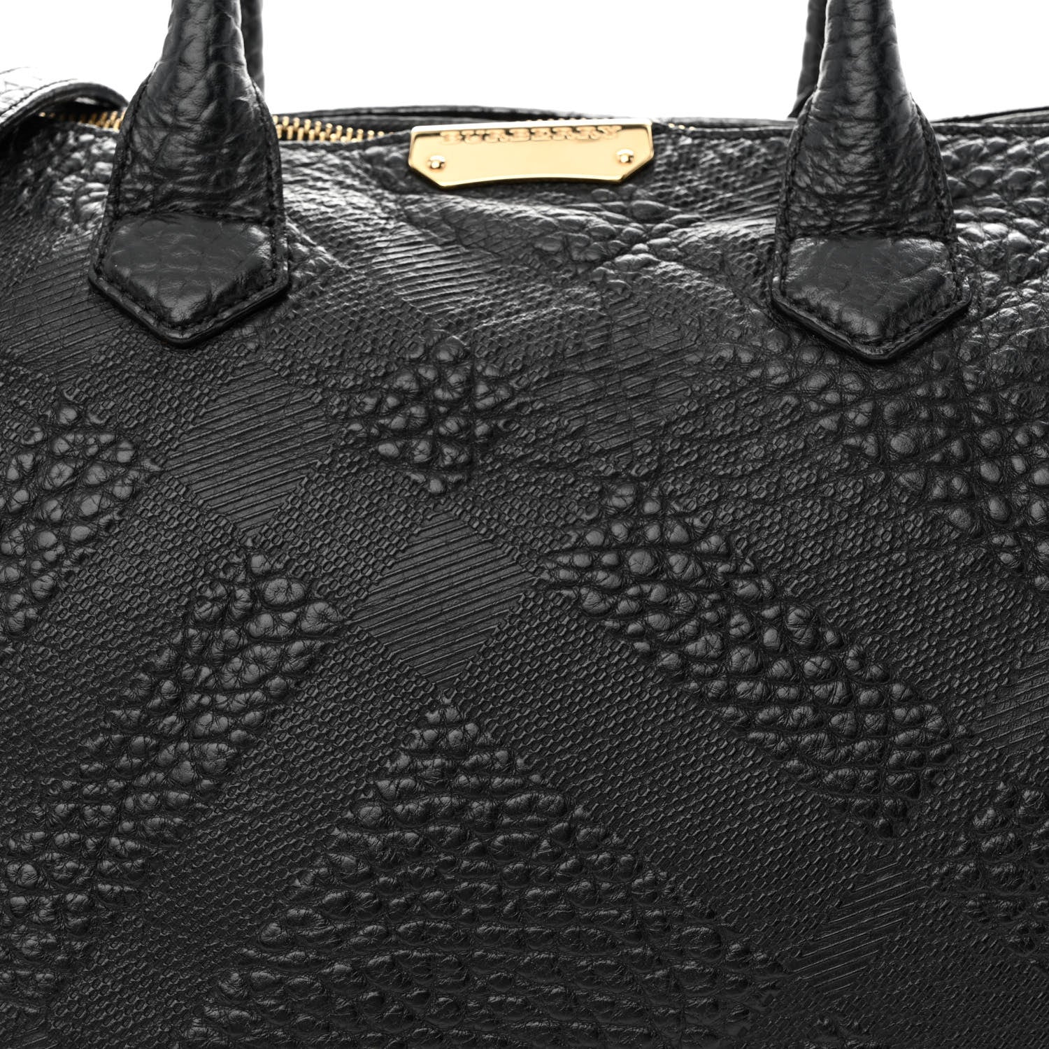 Burberry Heritage Grain Check Embossed Medium Dewsbury Tote Black 9 of 20