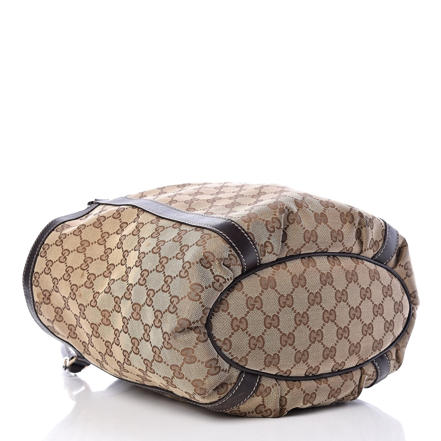 Gucci Monogram Medium D Gold Tote Bag Brown 4 of 15