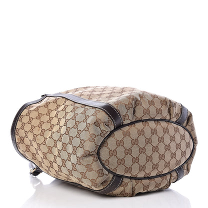 Gucci Monogram Medium D Gold Tote Bag Brown 4 of 15