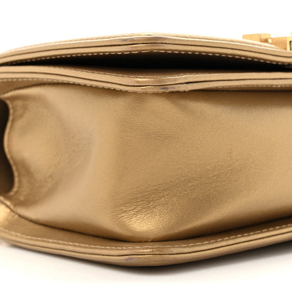 Chanel Metallic Lambskin Woven Small Boy Flap Black Gold 10 of 13