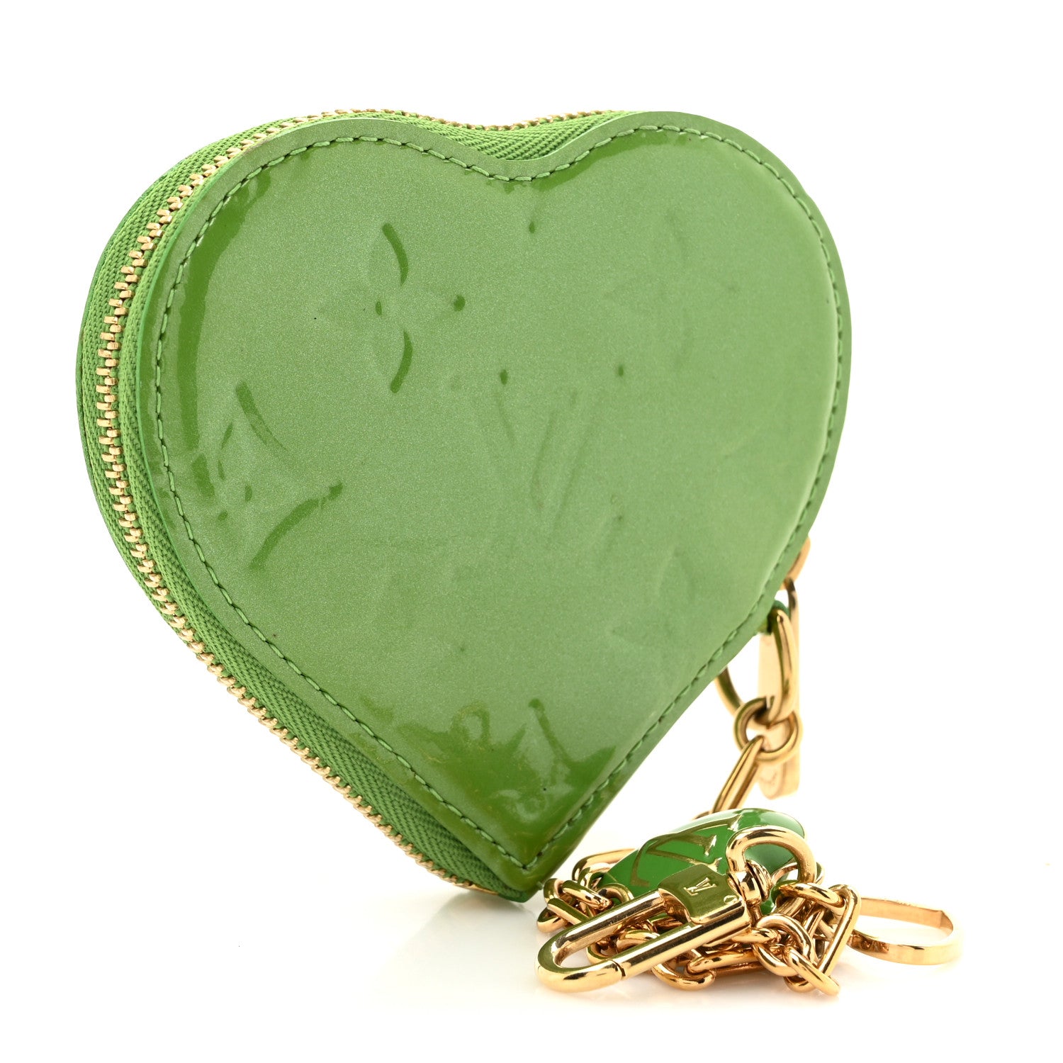 Louis Vuitton Vernis Heart Coin Purse Vert Tonic 3 of 6