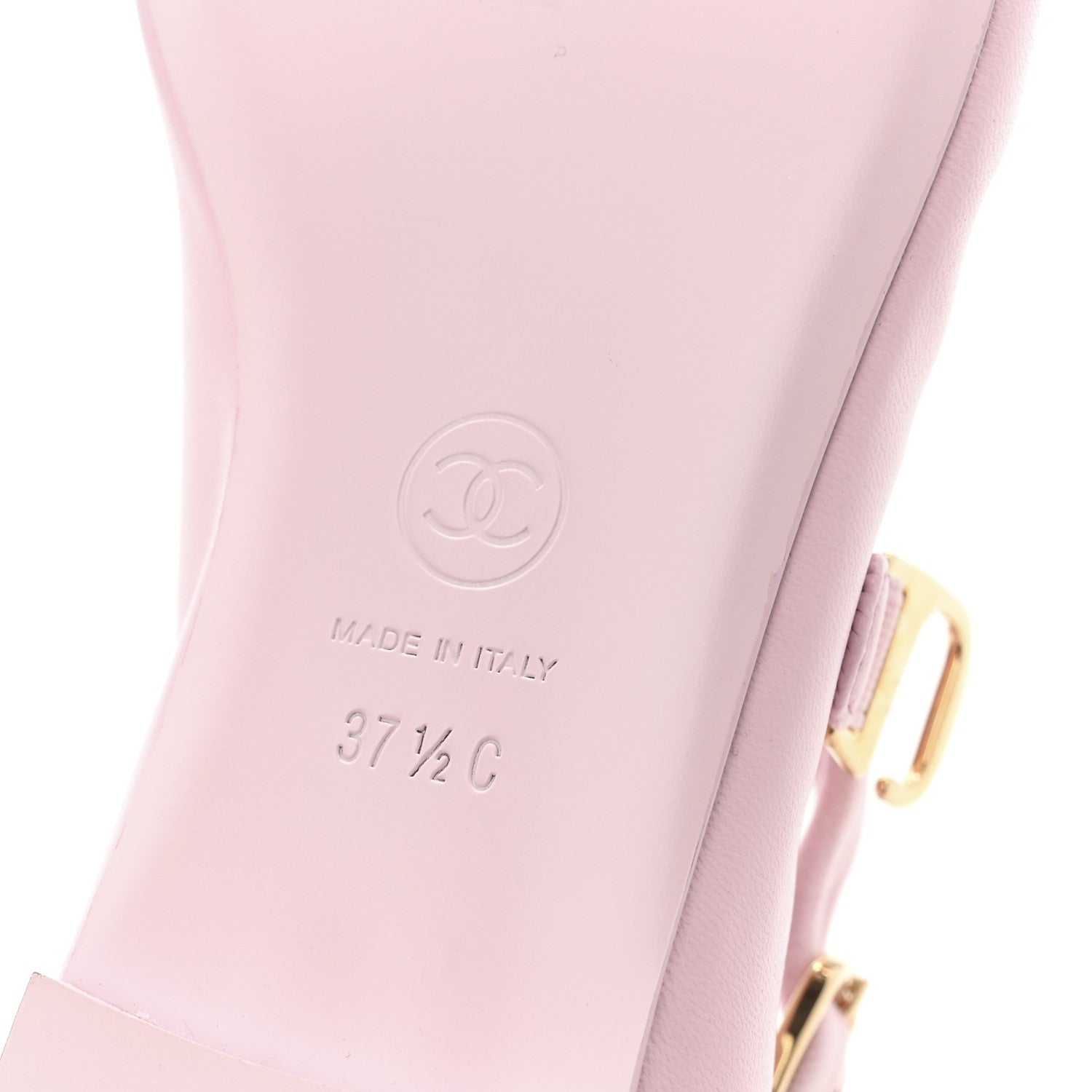 Chanel Lambskin Mary Jane Flats 37.5 Light Pink 7 of 9