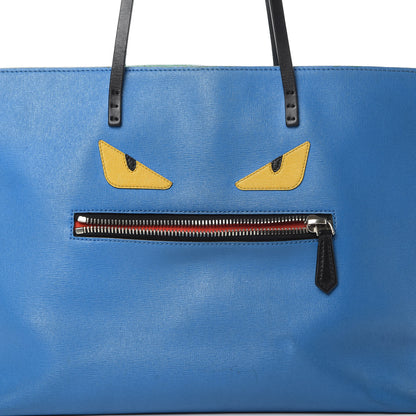 Fendi Vitello Elite Cuoio Monster Buggies Medium Roll Tote Zaffire Black Multicolor Lago 8 of 20