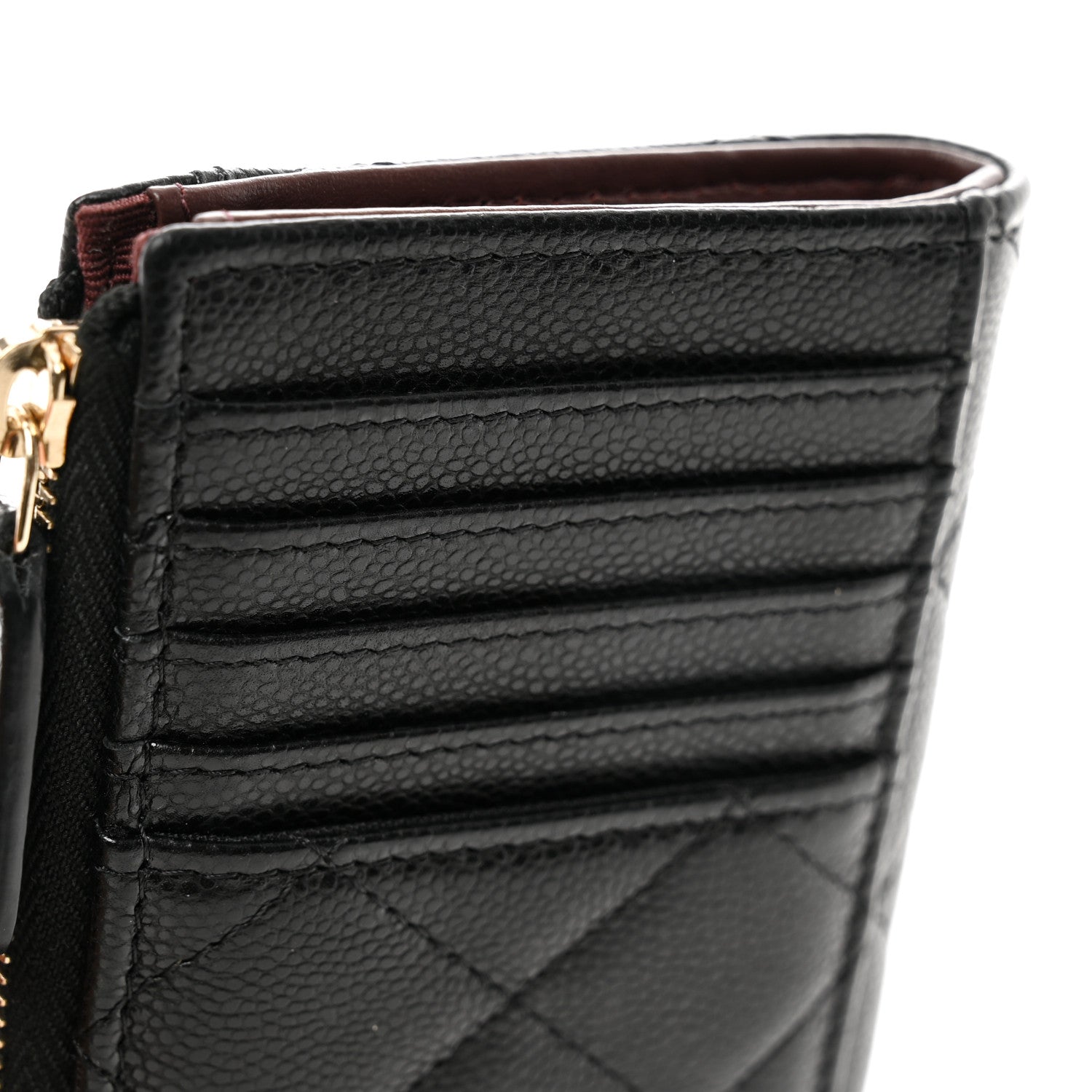 Chanel Caviar Quilted CC Zip Around Card Holder Black 8 of 9